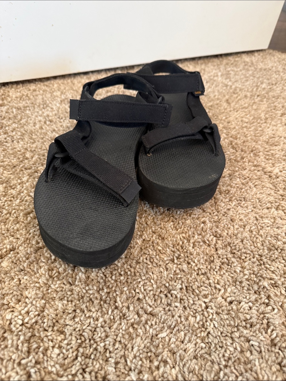 Teva Black womens Platform Strap Sandals